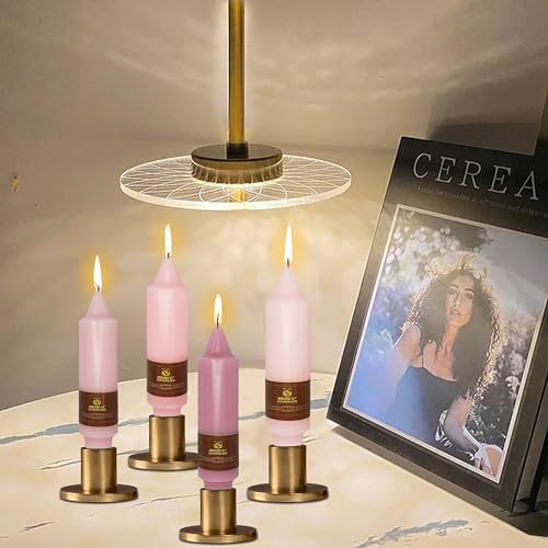 4 PCS Taper Candles Gradient Pink Taper Candlesticks 5 inch Short Candle Sticks for Dinner Household Wedding Party Home Décor Candlesticks - Image 5