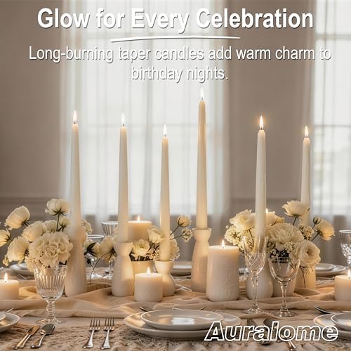 Ivory Taper Candles 10-Inch - Ivory Candlesticks Dripless Long Cream Tapered Candle Tall Unscented Smokeless Slow Burning Paraffin Wax Candle Sticks for Wedding Dinner Home Decor 4 Pack - Image 5