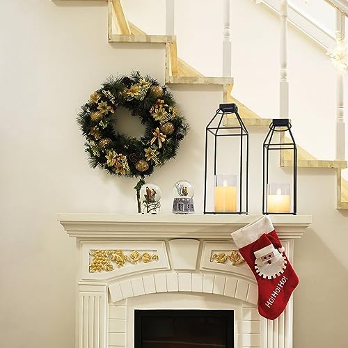 Lanterns Decorative Outdoor 2PCS Front Porch Decor Lantern with LED Candles - Image 4
