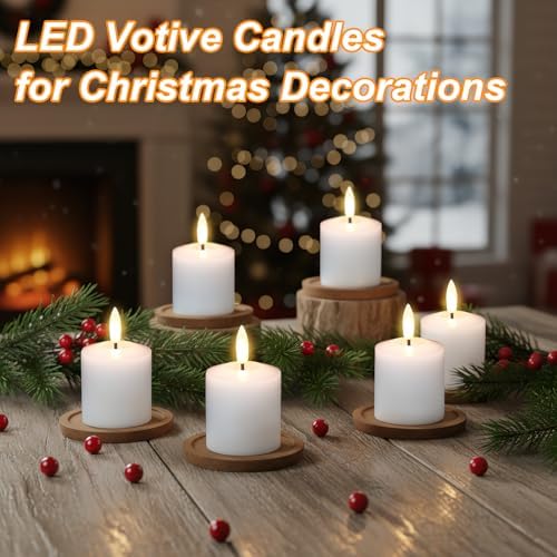 Wax Rechargeable Votive Flameless Candles Battery Operated Remote Timer - Image 5