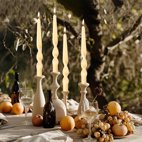 MAITREYA Orange Spiral Taper Candles Conical Stick Candles-Set of 4 for Decoration Weddings Party Church-Unscented Dripless Candles,10inch(C-Gradient Orange) - Image 6
