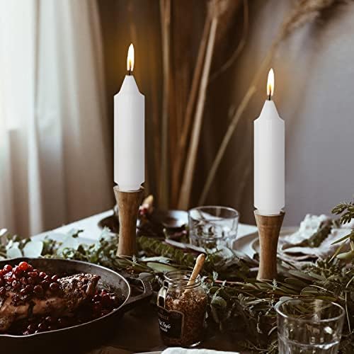 White Short Taper Candle Candle Sticks, 5 Inch Mini Pillar Candles Small Taper Candles, 4PCS Handmade Unscenteds Candlesticks for Festive, Party, Spell, Wedding, Home Decor - Image 4