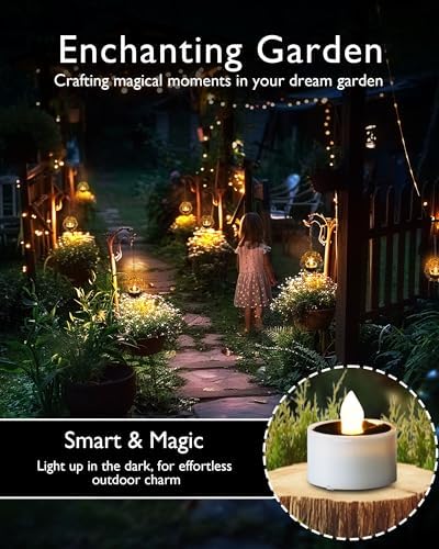 Homemory 16-Pack Solar Tea Lights Outdoor Waterproof, Dusk to Dawn Candles - Image 6