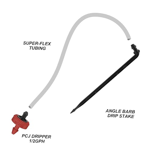 Netafim Automatic Irrigation Dripper Stake Assembly, 0.5 GPH, Bundle of 25 (36 Inches)