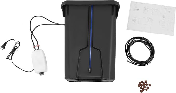Hydroponics Growing Buckets, 1PCS Deep Water Culture Bucket System 7 Gallon Recirculating Drip Garden System with Air Pump & Clay Pebbles for Greenhouse, Garden, Balcony (1 PCS)