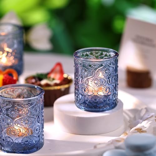 Volens 24pcs Blue Votive Candle Holders for Table Centerpiece, 2.16"x2.65"H - Image 4