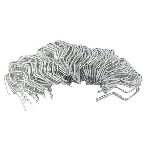 T Post Clips EZ Twist Preformed Galvanized Steel Tie Wire 11 Gauge Fence Ties - 100 Pack