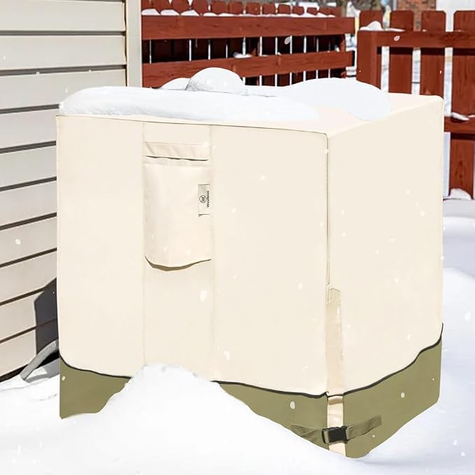 Air Conditioner Cover for Outside Units-26'' Durable 600D AC Covers Waterproof & Resistant AC Unit Covers Outdoor Central Square Fits up to 26x26x32 inches, light green