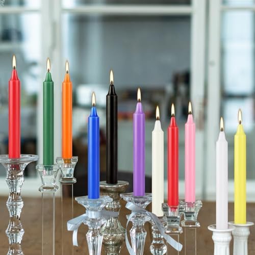 Howemon 40 Pack Assorted Color Spell Chime Candles, 4 Inch Mini Taper Candles for for Home Decor Kitchen Decor Wedding Decoration-10 Colours - Image 7