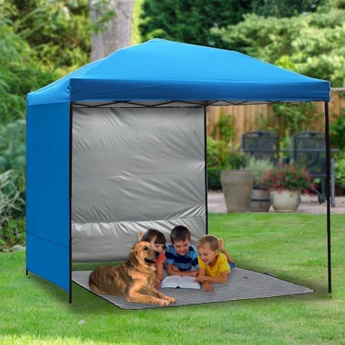 NINAT Canopy Sunwall Sidewall Gazebos Tent Waterproof for 8x8ft Pop up Straight Leg Gazebos Outdoor Instant Canopies 1 Pcs Blue Only - Image 4