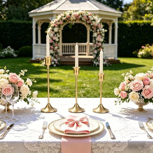 18 Pcs Vintage Gold Candle Holders,Taper Candle Holders for Candlesticks - Image 4