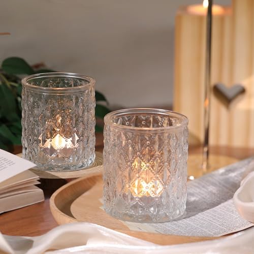 8 Pcs Large Votive Candle Holders Clear Tea Light Candle Holders - Image 5