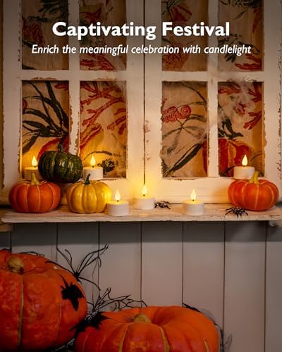 Homemory 12-Pack Rechargeable Tea Light Candles with Remote, 2/4/6/8H Timer - Image 4