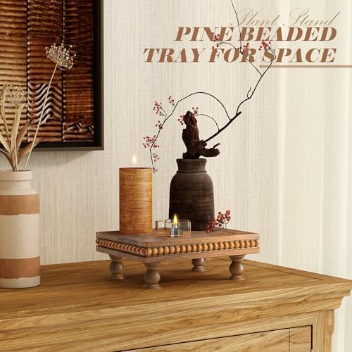 EOSAHR Acacia Wood Riser: Pedestal Stand for Bathroom Decor, Brown - Image 5