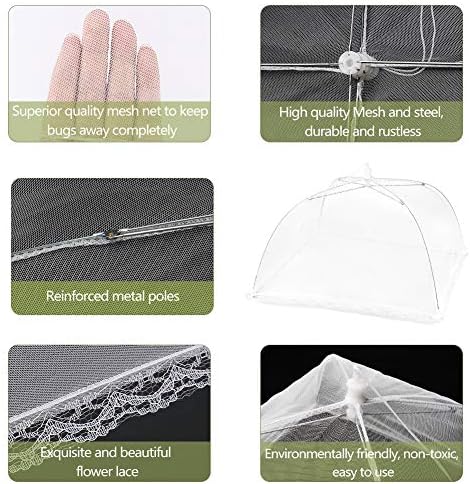 Onarway 6 Pack Food Covers 17 Inch Pop-Up Encrypted Mesh Plate Serving Tent - Image 4