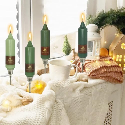5 inch Short Candlesticks Gradient Green Taper Candles 4 PCS for Dinner Household Wedding Party Home Décor Candles - Image 2