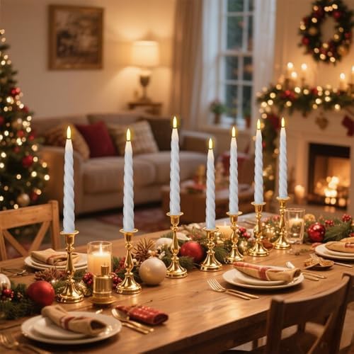 Wondise Flameless Taper Candles with Remote Timer White - Image 5