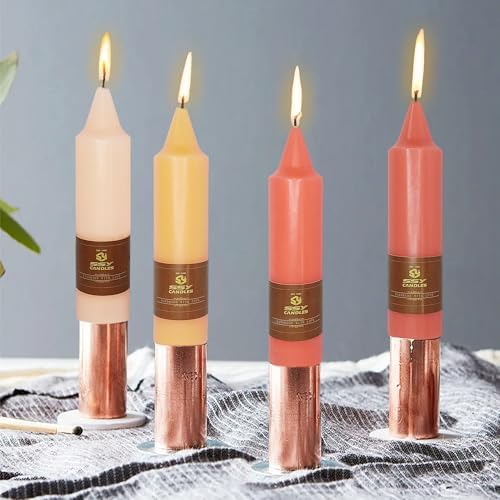 Dripless Taper Candles Orange Candlesticks,Gedengni 7 inches Long Tapered Candle Tall Candle Sticks Colorful Dinner Candles for Home Decor Wedding Holiday Party,4pcs-18ORGRA - Image 4