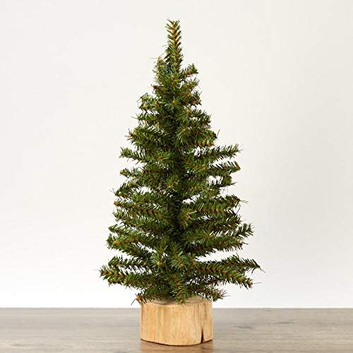 Pack of 2 Small Artificial Canadian Pine Christmas Trees by Factory Direct Craft - Mini 15 inch Pine Trees with Wood Bases - Add to Holiday Décor and Decorations in Home or Office - Image 2