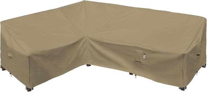 Heavy Duty Outdoor Sectional Couch Covers, 83"X104" Waterproof 600D Patio Sectional Sofa Cover, L-Shaped Lawn Patio Furniture Cover, Left Facing