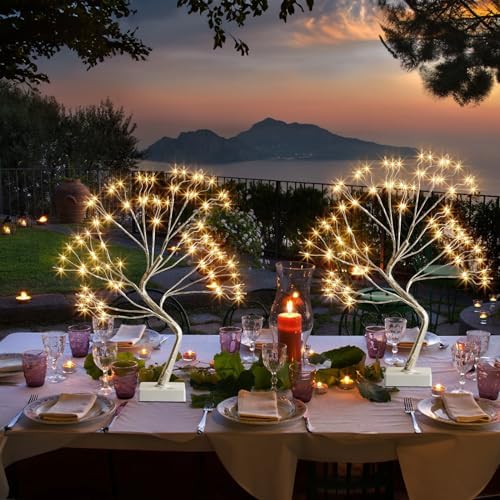 Fairy Lights Spirit Tree, Lighted Tabletop Bonsai Tree (2PK Sliver) - Image 6