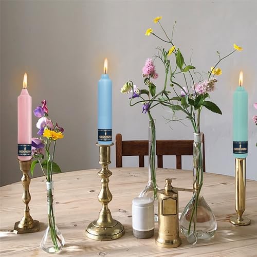 Candy Taper Candle Dripless Candlesticks - Gedengni 4pcs Unscented Candles Long Candle Sticks 7inches Tapered Candles for Home Party Wedding Restaurant Holiday Decor,18D-PGWB - Image 4