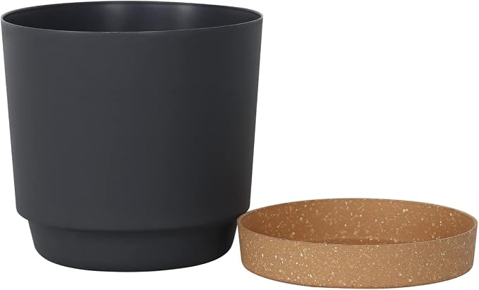 kubvici Plant Pots for Indoor Plants, 2 Pack 12 Inch Pots for Plants, Lightweight Large Planters for Indoor Outdoor, Big Plastic Black Pot Flower Pot with Drainage (12” Black)