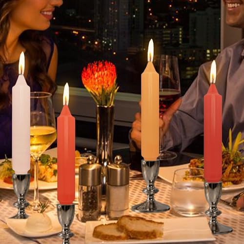 NJAO HOO Fall Short Taper Candle Orange 7 Inch Candlesticks Unscented Dripless Gradient Colored Tapered Candle Set for Home Dinner Party Halloween Decor, 4 Pack - Image 2