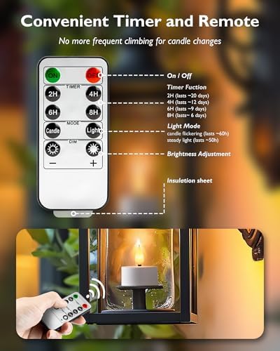 Homemory 6-Pack Rechargeable Tea Lights Candles with Remote, 2/4/6/8H Timer - Image 6