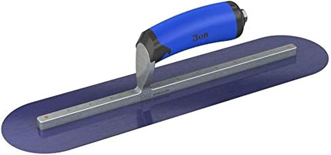 Bon 67-155 Steel City Finish Trowel - Round - Blue Steel - 20 X 4 - Comfort Grip