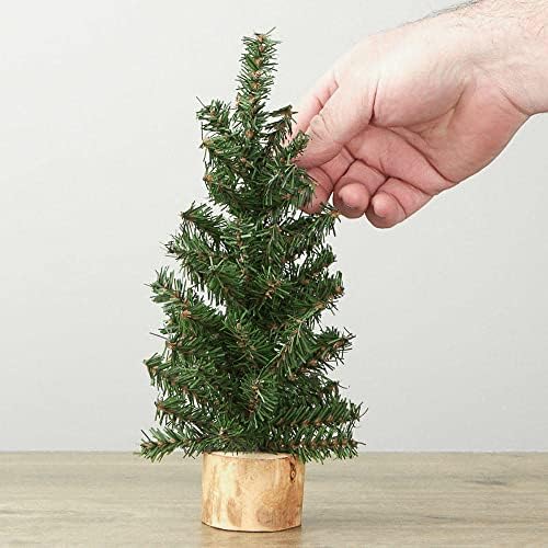 2 Small Artificial Canadian Pine Christmas Trees – 10" Mini Pine Trees - Image 5
