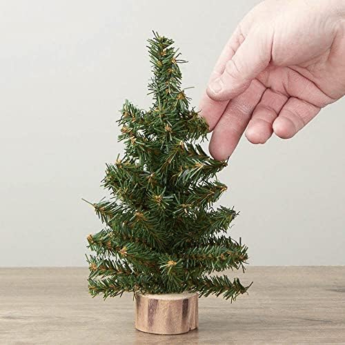 Pack of 4 Small Artificial Canadian Pine Christmas Trees by Factory Direct Craft - Mini 8 inch Pine Trees with Wood Bases - Add to Holiday Décor and Decorations in Home or Office - Image 5