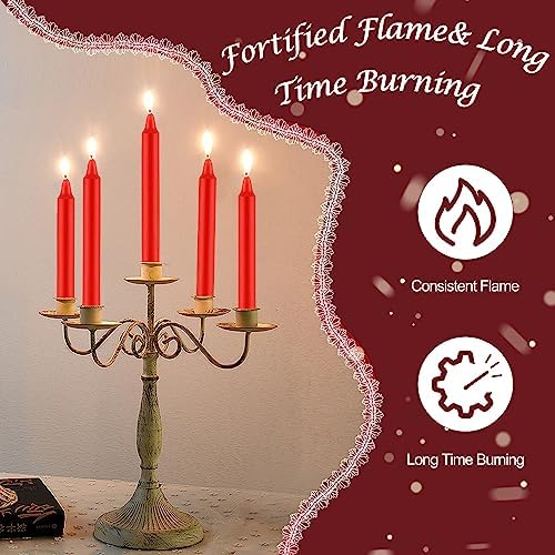 Tobeape 24 Pack Red Spell Chime Candles, 4" Unscented Mini Taper Candles - Image 5