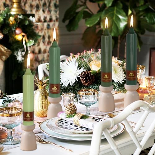Gradient Taper Candles Green Candlesticks,Gedengni 7Inches Dripless Tapered Candle Tall Candle Sticks Colorful Dinner Candles for Home Wedding Festive Holiday Party,18GREMIX - Image 3