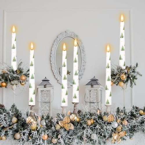 Flameless Taper Candles with Remote, Real Wax Christmas Tree Candles 9.6" - Image 5