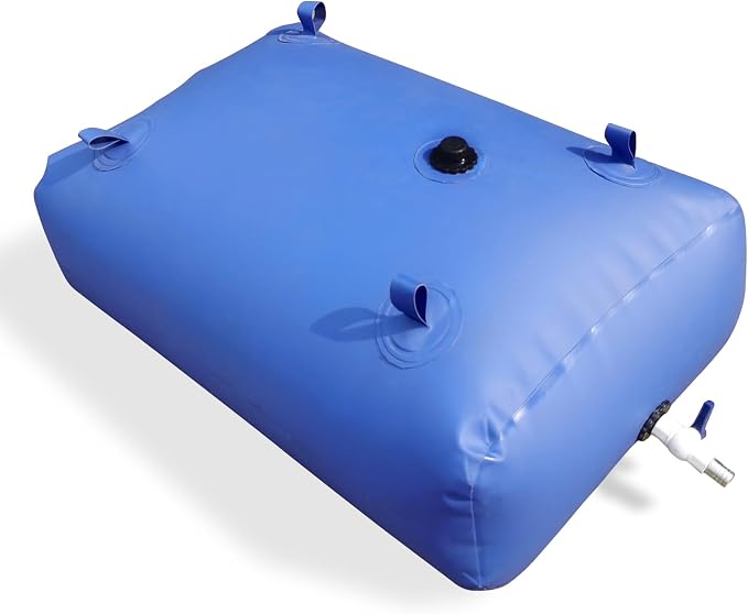 Portable Water Storage Bladder Containers, Foldable Water Storage Tank with Valve, Fire Prevention,Garden & Farm & Equestrian Water Container Carrier Cart（330L/87Gallon）