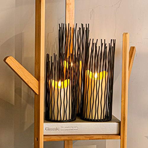Candle Holders Set of 3 Black Metal Iron Pillar Candlestick Modern Indoor and Outdoor Candlestick Holders for Table Centerpiece Fireplace Mantel Decoration,Home,Party, Wedding,Dining Room Decor - Image 3