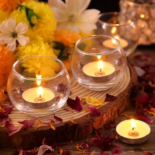 Volens Clear Votive Candle Holders Set of 12, Round Glass Votives 2''×2'' - Image 4