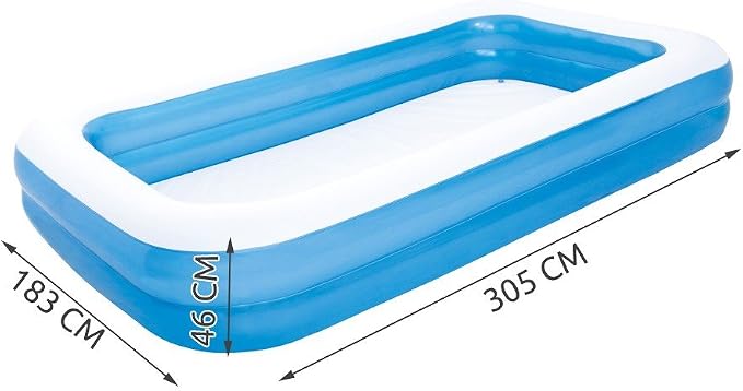 Bestway Rectangular Inflatable Family Pool - 120 inch, Blue