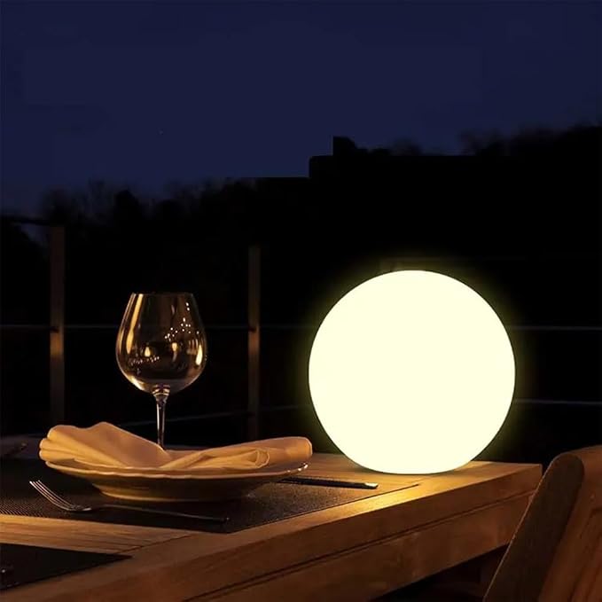 10-in Solar Orb Light, Waterproof Solar Globe Light Outdoor Dimmable RGB Color Changing Solar Garden Ball Light for Outside w/Remote, Landscape Lighting Mood Lamp w/Ground Stake for Yard Poolside Lawn