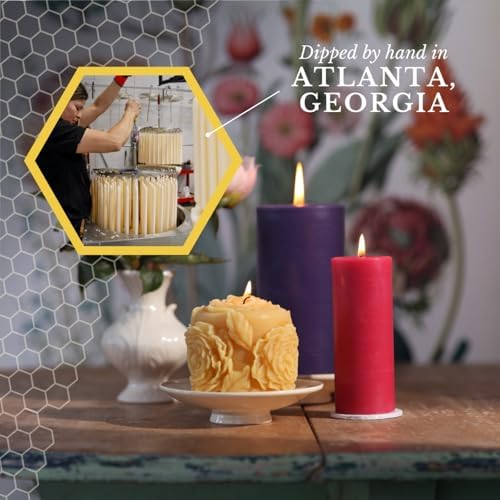 Big Dipper Wax Works 100% Beeswax Pillar Candle, 3 x 6 in, Red - Image 4