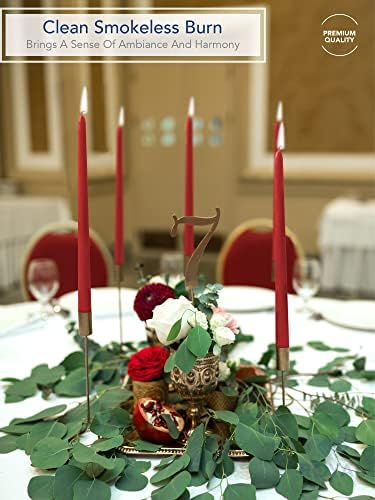 Royal Imports Unscented Taper Candles 12 Inch Red 9HR Burn Time Set of 12 - Image 2