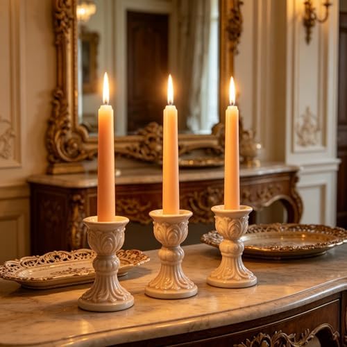 20 Pack 10 Inch Unscented Light Orange Taper Candles for Fall - Image 2