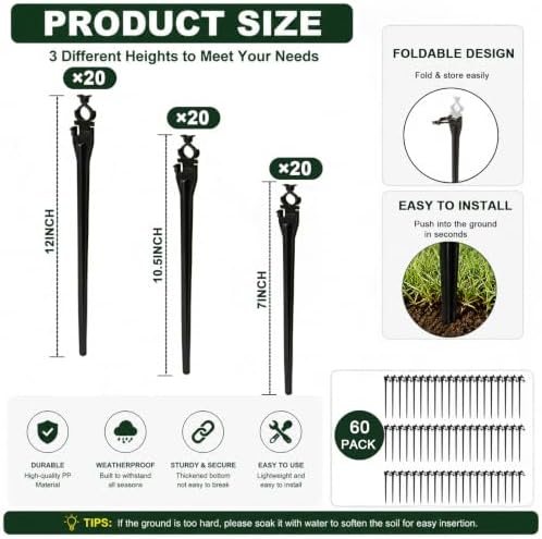 Christmas Light Stakes, 60 Pack C7 C9 Yard Lawn Light Stakes, 3 Sizes - Image 2