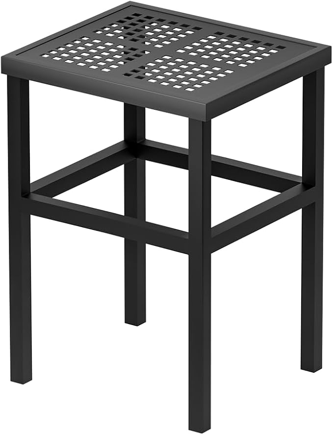 Tall Plant Stand 23" Aluminum Indoor &Outdoor Rustproof | Indoor/Outdoor Extra-Sturdy 23" tall Aluminum Plant Stand – Ideal for Patios, Gardens, Living Room Decoration (Black)