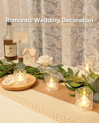 Homemory 2" Clear Acrylic Votive Candle & Holders with Auto Timer, 6 Pack - Image 7