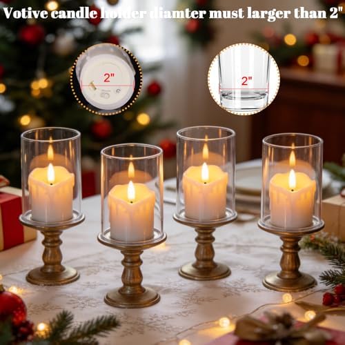 White Flameless Votive Candles Battery Operated with Remote Timer - Image 6