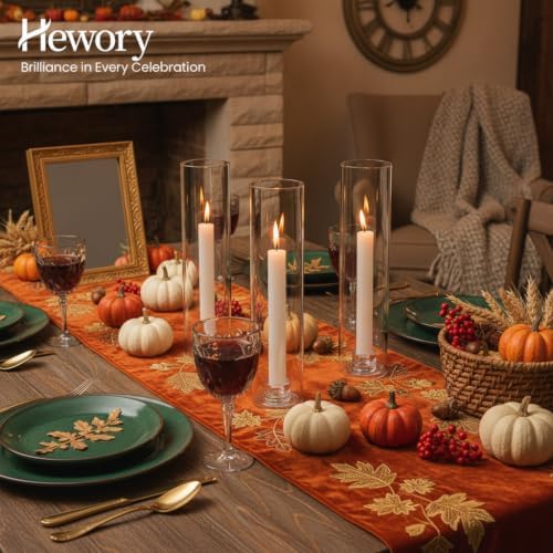 Hewory Hurricane Glass Candlestick Holders : 6 Pcs Clear Taper Candle Holders for Candlesticks - Hurricane Glass Candle Stick Candle Holders Bulk for Table Centerpiece Wedding Christmas Home Decor - Image 4