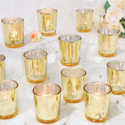 UPBUD Gold Votive Candle Holders Set of 24 by UPBUD
