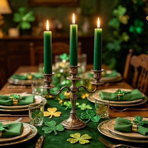 Hunter Green Taper Candles for Home Decoration, 20 Pack 10 Inch Unscented Dripless Candlesticks for Dinner Party Wedding - Image 5